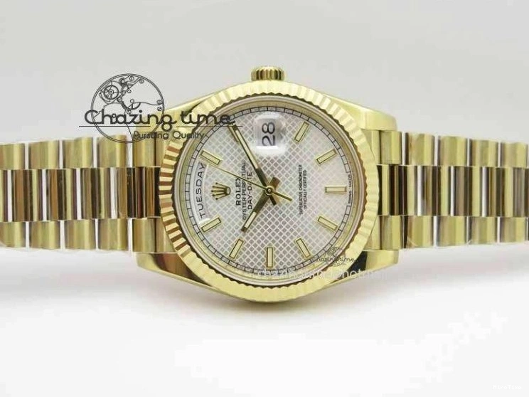 MiroTime 0427 Cozy Day-Date 40mm 228238 YG Noob 1:1 Best Edition Silver Dial On YG President Bracelet A 3710